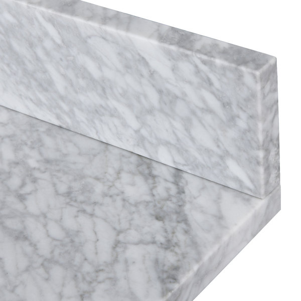DORNBERG 21.25" White Carrara Marble Sidesplash For Vanity Sink Top